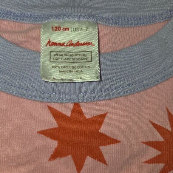 Hanna Andersson Girl 6/7 Pajamas Set Star Print Pink & Red 4150 - Picture 6 of 12